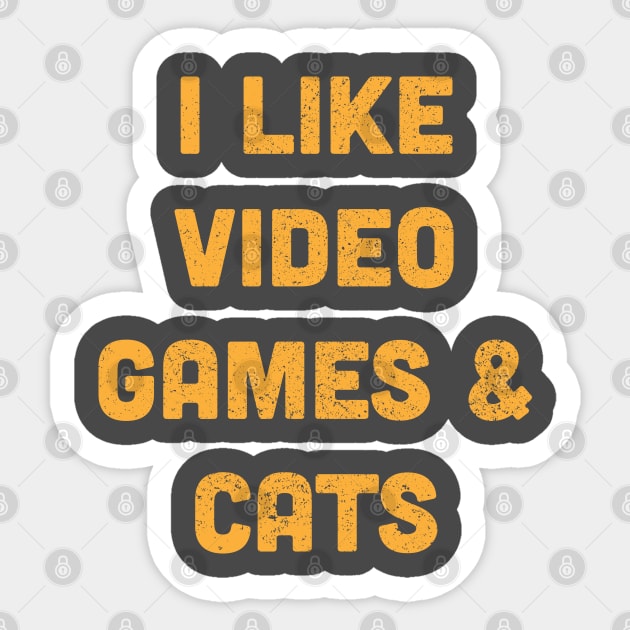 I Like Video Games & Cats Sticker by Commykaze